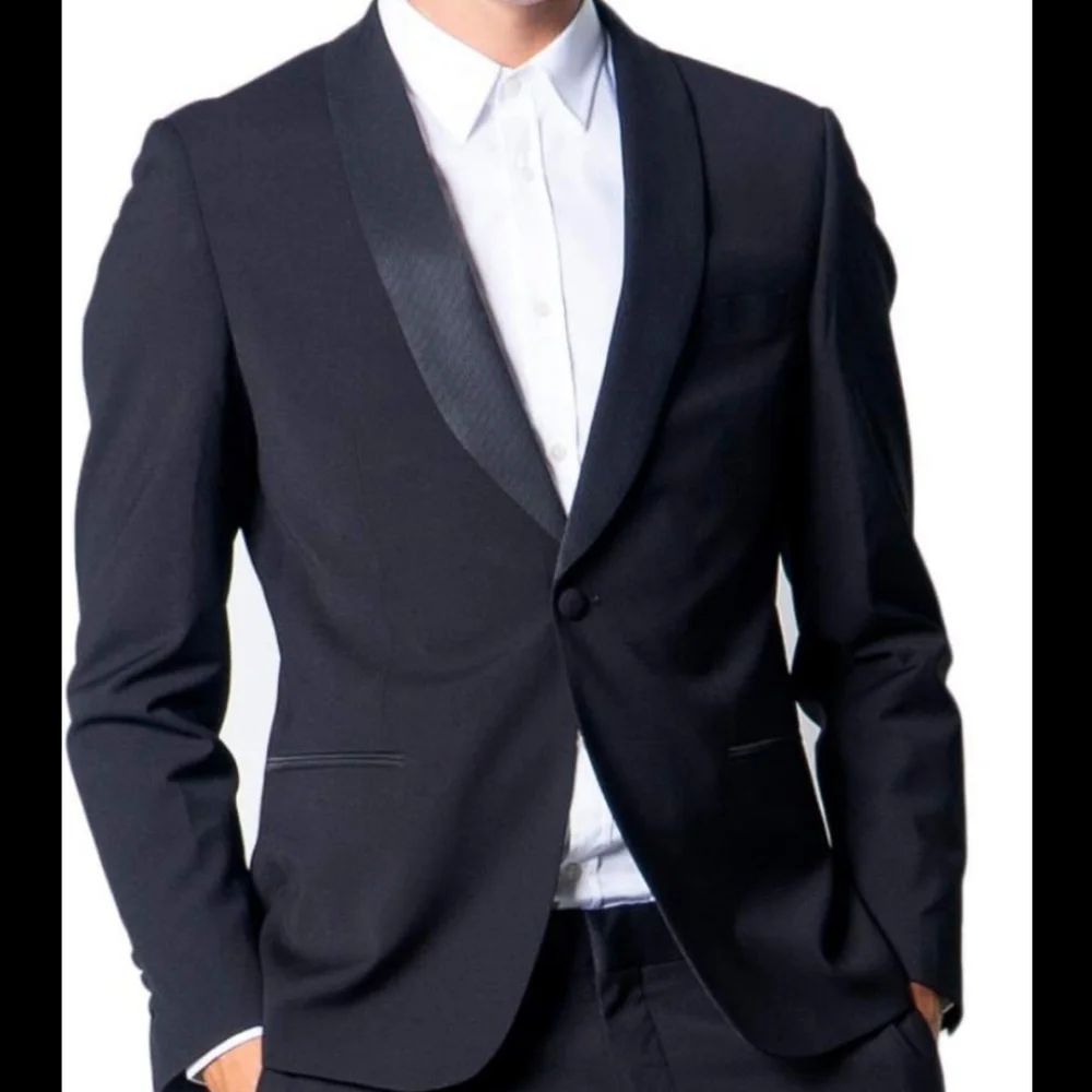 Topman Men's Black Blazer Skinny Fit Tux Tuxedo